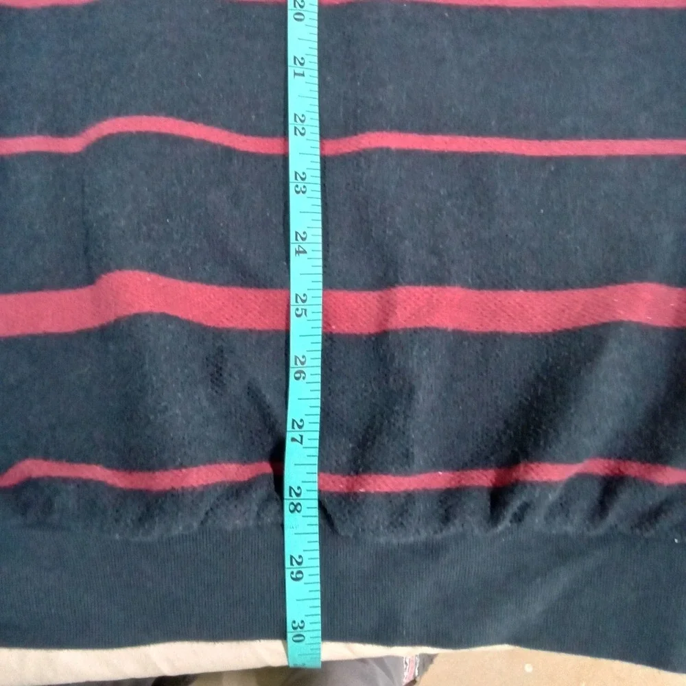 Duck Head Men's LARGE Striped V‎ Neck Long Sleeve Pullover Sweatshirt